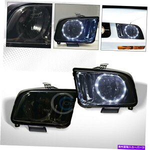 USwbhCg X[NNADRL LED HaloOwbhCgvyAPAE NB 2005-2009tH[h}X^O Smoke Clear DRL LED Halo Ring Head Lights Lamps Pair nb 2005-2009 Ford Mustang