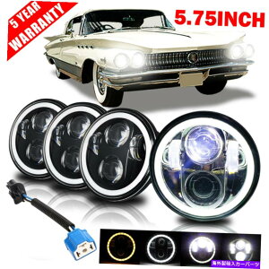 US�w�b�h���C�g 4�{5.75 5-3 / 4 LED�w�b�h���C�gDRL�V�g�̖ڂ́ABuick Electra Lesabre Skylark 4X 5.75 5-3/4 LED Headlights DRL Angel Eyes for Buick Electra LeSabre Skylark�y���s�A���i�z