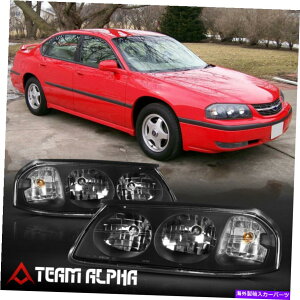 USwbhCg tBbg2000-2005V{[Cp[ubN/NA]NX^R[i[wbhCgwbhvv Fits 2000-2005 Chevy Impala [Black/Clear] Crystal Corner Headlight Headlamp Lamp