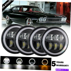 USwbhCg 4s[X5 3/4 "5.75vWFN^[LEDGWFACwbhCgV[r[ODRL̓d 4PCS 5 3/4" 5.75 Projector LED Angel Eye Headlights Sealed Beam Ring DRL Bulbs