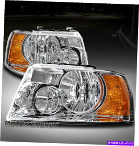 US�w�b�h���C�g 03-06 Ford Expedition SUV�̌����w�b�h���C�g�����v�N������+�E�y�A FOR 03-06 FORD EXPEDITION SUV REPLACEMENT HEADLIGHTS LAMP CHROME LEFT+RIGHT PAIR