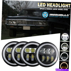 US�w�b�h���C�g 1958 - 76�N�̃��B���e�[�W�V�{��4X 5.75 LED�w�b�h���C�gDRL�V�g�̖�Hi-Lo Beam Dot For 1958-76 Vintage Chevy 4X 5.75 LED Headlights DRL Angel Eyes Hi-Lo Beam DOT�y���s�A���i�z