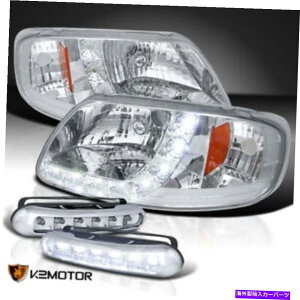 USwbhCg tBbgN[97-03 F150 1s[fUCSMD LEDXgCvwbhCg+op[LEDtHOv Fit CHROME 97-03 F150 1PC DESIGN SMD LED STRIPE HEADLIGHTS+BUMPER LED FOG LAMP
