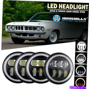 US�w�b�h���C�g 68-74�r���e�[�W�v���}�X4X 5.75 LED�w�b�h���C�gDRL�V�g�̖�Hi-Lo Beam Dot For 68-74 Vintage Plymouth 4X 5.75 LED Headlights DRL Angel Eyes Hi-Lo Beam DOT�y���s�A���i�z