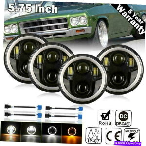 USwbhCg 5.75 "5-3 / 4" LEDwbhCg̓tH[hT_[o[hgm̂߂̃zCg/Ao[ 5.75" 5-3/4" LED Headlights Turn Signal White/Amber For Ford Thunderbird Torino