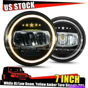 USwbhCg 7 "W[vO[jk tj jl̂߂̃nC/[3K̖drlgM 7" LED Headlight Hi/Low 3K Devil Eye DRL Trun Signal for Jeep Wrangler JK TJ JL