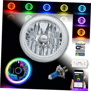 USwbhCg i1j7 "Bluetooth RGB SMD LEDJ[Chasing HaloVtgGWFACH4wbhCgEA (1) 7" Bluetooth RGB SMD LED Color Chasing Halo Shift Angel Eye H4 Headlight EA