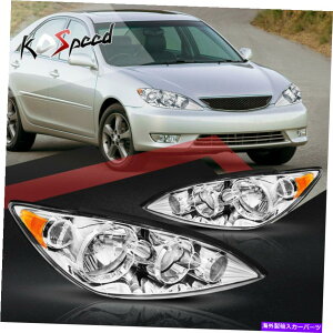 USwbhCg N[nEWOߐFR[i[^[MwbhCgvg^J Chrome Housing Amber Corner Turn Signal Headlight Lamps for 05-06 Toyota Camry