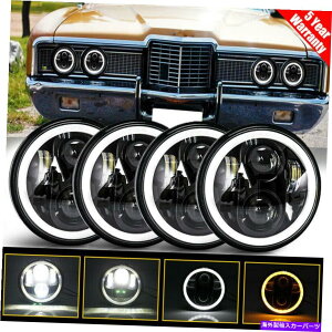 USwbhCg 4X 5.75u5-3 / 4vLEDwbhCgDRLVg̖ڂ̃vWFN^[r[Ford Ltd Torino 4X 5.75" 5-3/4" LED Headlights DRL Angel Eyes Projector Beam for Ford LTD Torino