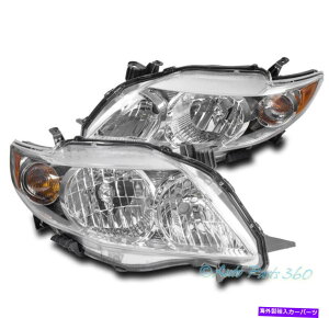 USwbhCg 09-10g^J[փwbhCgwbhvvN[AZuZbg For 09-10 Toyota Corolla Replacement Headlight Headlamp Lamp Chrome Assembly Set
