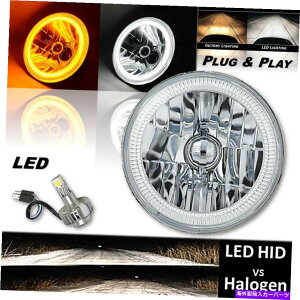 USwbhCg 7 "XCb`obNzCgDRLIo[^[MAngel Eye Halo LEDwbhvdꂼ 7" Switchback White DRL Amber Turn Signal Angel Eye Halo LED Headlamp Bulb EACH