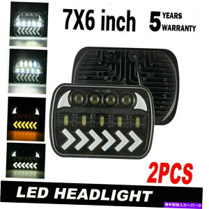 US�w�b�h���C�g �y�A5X7 7x6 LED�w�b�h���C�gHI / LO DRL�r�[���t�B�b�gFord E100 E150 E250�G�R�m���� Pair 5x7 7x6 LED Headlight Hi/Lo DRL Beam Fits Ford E100 E150 E250 Econoline�y���s�A���i�z