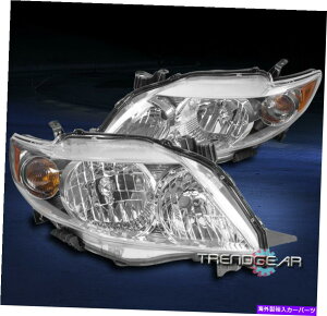 USwbhCg 2009-2010g^J[ZEle XLEwbhCgwbhvN[Ao[tN^[ For 2009-2010 Toyota Corolla CE LE XLE Headlight Headlamp Chrome Amber Reflector