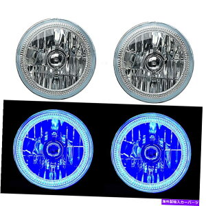 USwbhCg 7 "u[RuLEDn[GWFACH4wbhvwbhCgnQdyA 7" Blue COB LED Halo Angel Eye H4 Headlamp Headlight Halogen Light Bulb Pair