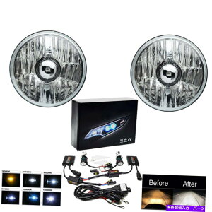 US�w�b�h���C�g 5-3 / 4�N���X�^���N���A�K���X�w�b�h���C�g�w�b�h�����v10000K 10K�u���[HID�d���y�A 5-3/4 Crystal Clear Glass Headlight Headlamp 10000K 10k Blue HID Light Bulb Pair�y���s�A���i�z