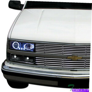 USwbhCg 94-00 Chevy C10 CK C / K Silverado LED HalovWFN^[wbhCg - BLK Topline For 94-00 Chevy C10 CK C/K Silverado LED Halo Projector Headlights - Blk