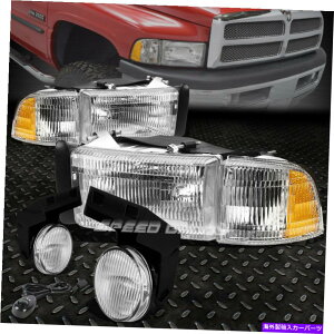 USwbhCg NOEnEWONAwbhCg+R[i[M+tHO+ 94-02hbWRAMpXCb` CHROME OE HOUSING CLEAR HEADLIGHT+CORNER SIGNAL+FOG+SWITCH FOR 94-02 DODGE RAM