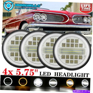 USwbhCg 4PCS 5.75 "5-3 / 4C`LEDvWFN^[wbhCgH5001 H5006 PMYMOUT PONTIAC 4pcs 5.75" 5-3/4 Inch LED Projector Headlight H5001 H5006 For Plymout Pontiac