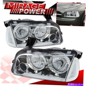 US�w�b�h���C�g 06-10 Dodge Charger Drving Chrome�w�b�h���C�g�����v�N���A�^�[���M���y�A For 06-10 Dodge Charger Drving Chrome Head Light Lamp Clear Turn Signal Pair�y���s�A���i�z