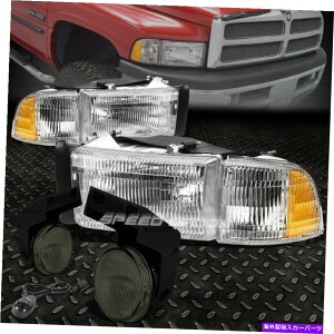 USwbhCg Chrome OEnEWONAwbhCg+R[i[M+X[NtHg94-02 RAMpXCb` CHROME OE HOUSING CLEAR HEADLIGHT+CORNER SIGNAL+SMOKE FOG+SWITCH FOR 94-02 RAM