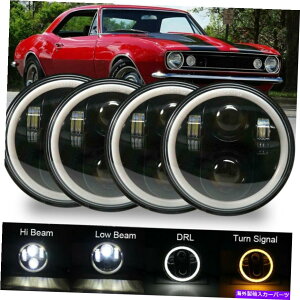 USwbhCg 4s[X5 3/4 5.75C`EhLEDwbhCgvWFN^[H4 HI / LO DRL^[MUS 4Pcs 5 3/4 5.75 INCH Round LED Headlights Projector H4 HI/LO DRL Turn Signal US