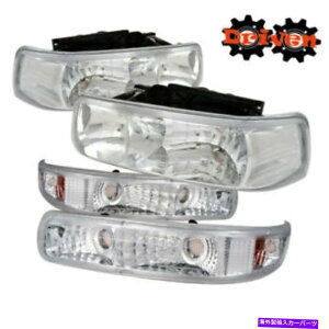 US�w�b�h���C�g 99-02 Chevy Silverado 00-05�x�OTahoe���[��Chrome�w�b�h���C�g+�^�[���M�� 99-02 Chevy Silverado 00-05 Suburban Tahoe Euro Chrome Headlights + Turn Signal
