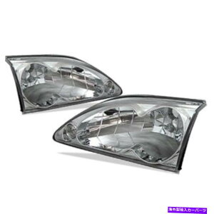 USwbhCg tH[h94-98}X^ON[wbhCgv_CNgE+EZbg Ford 94-98 Mustang Chrome Headlights Lamps Direct Replacement Left+Right Set