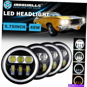 USwbhCg 1967N - 1978NBe[WMercury 4PCS 5.75 "vWFN^[LEDwbhCgGWFACO For 1967-1978 Vintage Mercury 4Pcs 5.75" Projector LED Headlights Angel Eye Ring