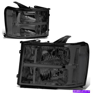 USwbhCg tBbg07-14 GMC Sierra 1500 2500 3500HX^C̃wbhCgvi/NA Fit 07-14 GMC Sierra 1500 2500 3500 Factory Style Headlight Lamps Smoked/Clear