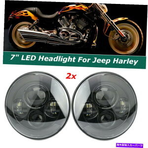 USwbhCg 7 "I[goC̃wbhCgɂ/ Lor[ۂvWFN^[LED̂߂LED LJ LJ CJ 7" Motorcycle Headlight Hi/Lo Beam Round Projector LED For Wrangler JK TJ LJ CJ
