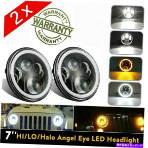 US�w�b�h���C�g �W�[�v�E�����O���[JK�n�[���[�E���[�^�[�̂��߂�Halo�A���O���̖ڂ𓱂��܂��� Pair 7 Inch CREE LED Headlights Halo Angle Eye For Jeep Wrangler JK Harley Motor�y���s�A���i�z