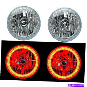 USwbhCg 7 "Ԃ䎲LEDn[GWFACH4wbhvwbhCgnQ60WdyA 7" Red COB LED Halo Angel Eye H4 Headlamp Headlight Halogen 60w Light Bulb Pair