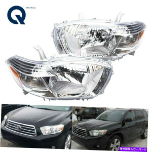 USwbhCg 2008N2009ÑyAwbhCg2010g^nC_[nQ^CvN[nEWO Pair Headlights For 2008 2009 2010 Toyota Highlander Halogen Type Chrome Housing