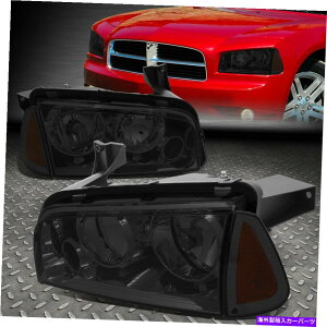 USwbhCg 06-10 Dodge[dX[NnEWOnEWOAo[R[i[wbhCg̎ւv FOR 06-10 DODGE CHARGER SMOKED HOUSING AMBER CORNER HEADLIGHT REPLACEMENT LAMPS