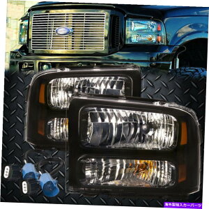 USwbhCg wbhCgubN00 01 02 03tBbg99-04tH[hX[p[fBXvCGNXJ[Vϊ07 Headlights Black 00 01 02 03 Fits 99-04 Ford Superduty Excursion Conversion 07