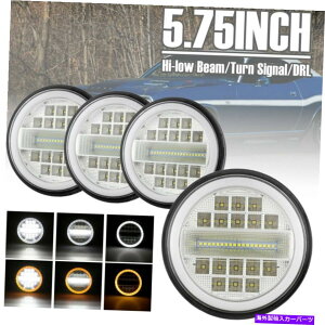 US�w�b�h���C�g Dod 5.75 5-3 / 4 Dodge Challenger 70-74�̂��߂̃��E���hLED�w�b�h���C�g4PC Hi Lo�r�[�� DOT 5.75 5-3/4 in Round LED Headlight 4PC Hi Lo Beam For Dodge Challenger 70-74�y���s�A���i�z