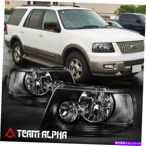 US�w�b�h���C�g FITS 2003-2006�t�H�[�h�G�N�X�y�f�B�V����[�u���b�N/�N���A]�N���X�^���R�[�i�[�w�b�h���C�g�w�b�h�����v Fits 2003-2006 Ford Expedition [Black/Clear] Crystal Corner Headlight Headlamp�y���s�A��