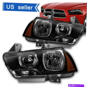 US�w�b�h���C�g 2011-2014 Dodge Charger R / T SE SRT8�u���b�N�X���[�N�n���Q���w�b�h���C�g�w�b�h�����v For 2011-2014 Dodge Charger R/T SE SRT8 Black Smoke Halogen Headlights Headlamps�y���s�A���i�z