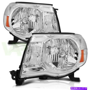 USwbhCg Toyota Tacoma 2005-2011̃wbhCgAZuyAN[nEWO Headlight Assembly Pair for Toyota Tacoma 2005-2011 Replacement Chrome Housing