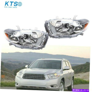 USwbhCg 2008N2009ÑwbhCg2010Ng^nC_[nQN[nEWOyANA Headlight For 2008 2009 2010 Toyota highlander Halogen Chrome Housing Pair Clear