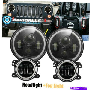 USwbhCg 97-17W[vE[jk Tj 7 "LEDwbhCgDRL^[M+ 4"tHOv Fit For 97-17 Jeep Wrangler JK TJ 7" LED Headlights DRL Turn Signal+4" Fog Lamp