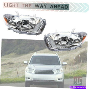 USwbhCg 2008N2009N2009N̂߂̃yAnQNLH + RHwbhCg̓NA Pair Halogen Chrome LH+RH Headlights For 2008 2009 2010 Toyota Highlander Clear
