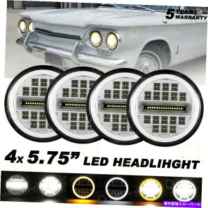 USwbhCg 4s[X5.75 5 3/4 "C`̔ˊLEDwbhCgV[r[n[Ovd 4PCS 5.75 5 3/4" inch Reflector LED Headlights Sealed Beam Halo Ring Lamp Bulbs