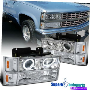 USwbhCg 1994-1998Chevy C10 HalovWFN^[̃wbhCgop[LEDo[vyA For 1994-1998 Chevy C10 Halo Projector Headlights Bumper LED Bar Lamps Pair