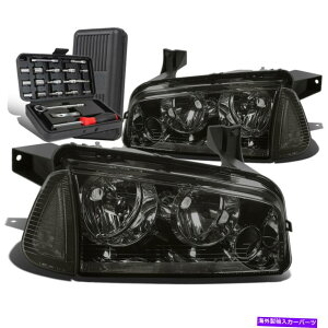 US�w�b�h���C�g 2006-2010 Dodge Charger�X���[�N/�N���A�M���^�[���V�O�i���w�b�h���C�g+�c�[���{�b�N�X For 2006-2010 Dodge Charger Smoked/Clear Signal Turn Signal Headlights+Tool Box�y���s�A���i�z