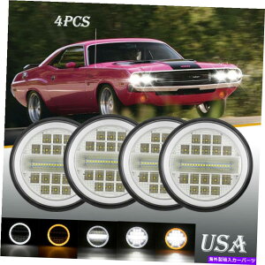 USwbhCg 4s[X5 3/4 "5.75vWFN^[EhLEDwbhCgV[r[Ov̓d 4PCS 5 3/4" 5.75 Projector round LED Headlights Sealed Beam Ring Lamp Bulbs