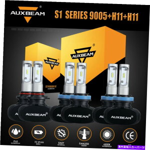 USwbhCg AUXBeam 9005 + H11 + H11 LEDR{wbhCg+[r[+tHOvdLbg3yA AUXBEAM 9005+H11+H11 LED Combo Headlight High+Low Beam+Fog Light Bulb Kit 3Pairs