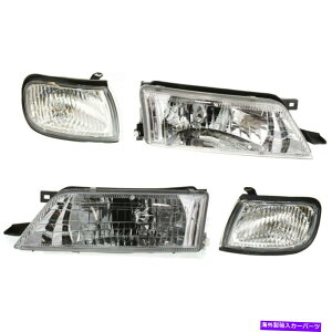 USwbhCg 97-99Y}LV}pwbhCgwbhvR[i[CgvLbgZbg Headlight Headlamp Corner Light Lamp Kit Set For 97-99 Nissan Maxima