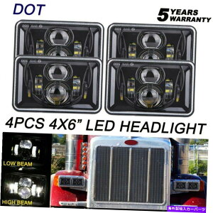 USwbhCg ubNLED 4×6`̃vWFN^[LEDwbhCg[r[vV[r[ Black LED 4x6 Rectangular Projector LED Headlight High Low Beam Lamp Sealed Beam