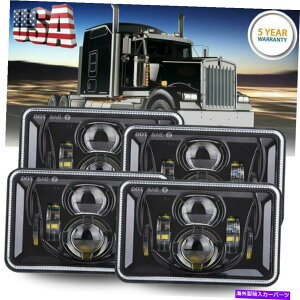 US�w�b�h���C�g 4�s�[�X4x6 '' 75W LED�w�b�h���C�gPeterBilt Kenworth T800 W900�pHi-Lo�V�[���r�[�� 4pcs 4x6'' 75W Led Headlights Hi-Lo Sealed Beam for Peterbilt Kenworth T800 W900�y���s�A���i�z